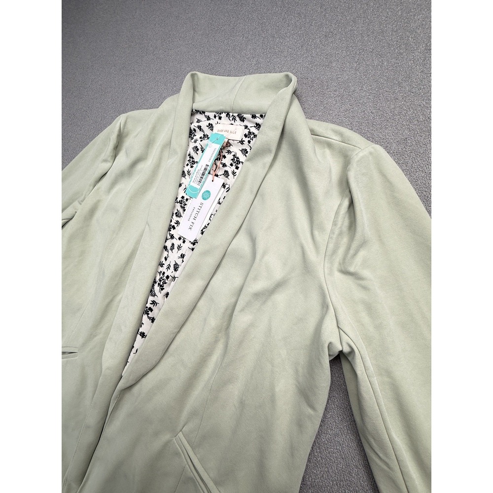 Skies Are Blue Pastel Mint 3/4 Sleeve Blazer Green Large Hannah Soft Blazer